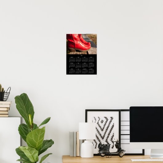 2021 Fancy Red Cowboy Boots-agenda Poster (Thuiskantoor)