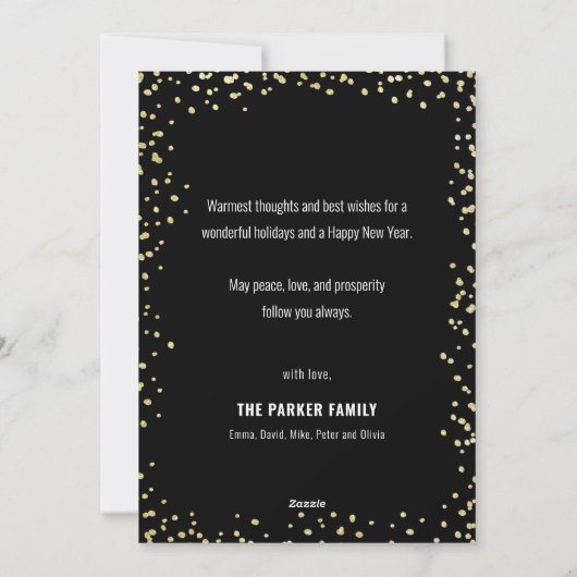 2021 Festive Gold | Gelukkig nieuwjaar Feestdagenkaart (Achterkant)