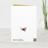 2021 Festive Pine Bough Magnolia Red Berry Feestdagen Kaart (Achterkant)