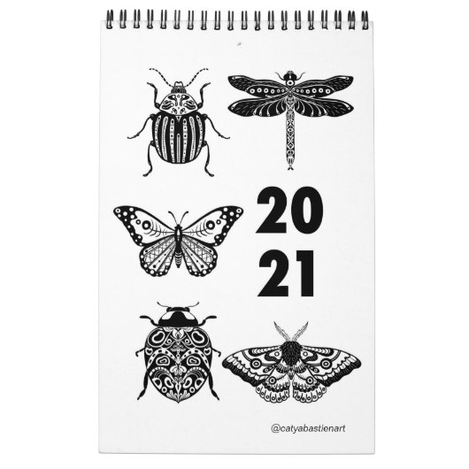 2021 Folk Art Illustration Calendar Kalender (Achterkant)