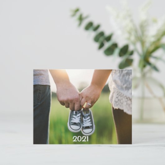 2021 Foto zwangerschap verwacht aankondiging Briefkaart (Staand voorkant)