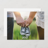 2021 Foto zwangerschap verwacht aankondiging Briefkaart (Voorkant / Achterkant)