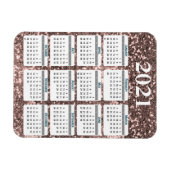 2021 Full Year Chunky Glitter Sparkle Calendar Magneet (Horizontaal)
