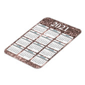 2021 Full Year Chunky Glitter Sparkle Calendar Magneet (Linkerzijde)