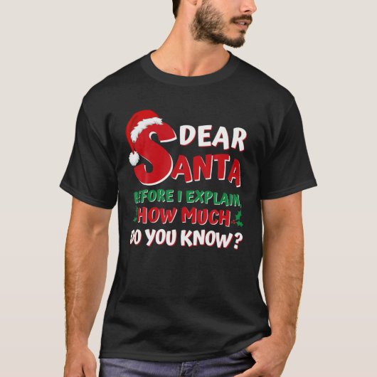 2021 Funny Christmas S Kids Adults Santa I Can Exp T-shirt (Voorkant)