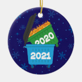 2021 Funny Dumpster Fire Keepomwille Kerstmis Keramisch Ornament (Voorkant)