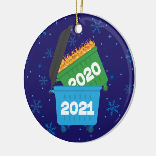 2021 Funny Dumpster Fire Keepomwille Kerstmis Keramisch Ornament (Links)