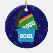 2021 Funny Dumpster Fire Keepomwille Kerstmis Keramisch Ornament (Achterkant)