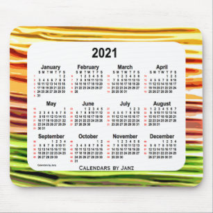 2021 Geel, 52 weken kalender gemaakt door Janz Muismat