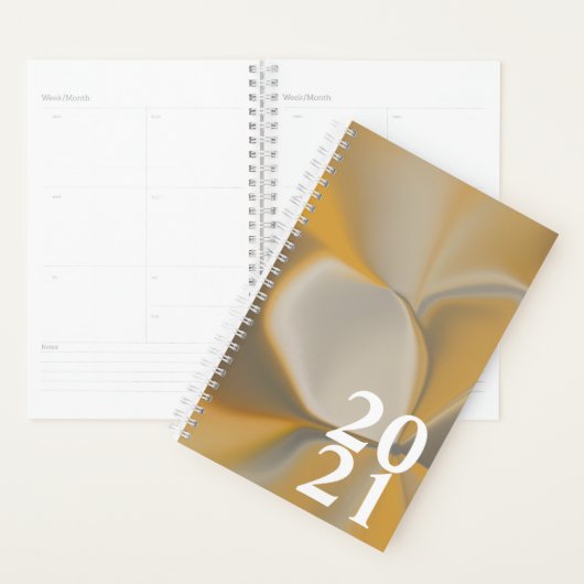 2021 Geel en Grijs Botanisch Bloemmotief Planner (Display)