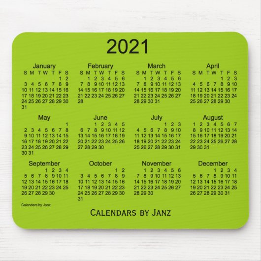 2021 Gele groene agenda van de Janz-Muismat Muismat (Voorkant)