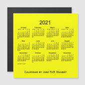 2021 Gele Kalender door Janz 5x5 Magnet (Voorkant / Achterkant)