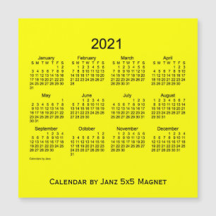 2021 Gele kalender van Janz 5x5 Magnet