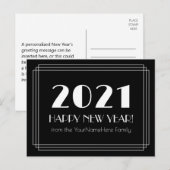 2021 GELUKKIG NIEUWJAAR! + Gepersonaliseerde naam  Briefkaart (Voorkant / Achterkant)