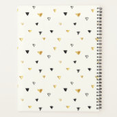 2021 Geometrisch goud en zwart patroon op maat Planner (Achterkant)