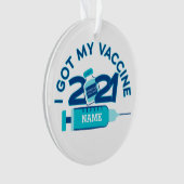 2021 Gepersonaliseerde naam Vaccin Kerstmis Ornament (voorkant)