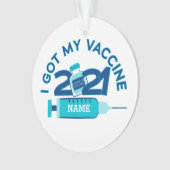2021 Gepersonaliseerde naam Vaccin Kerstmis Ornament (voorkant)