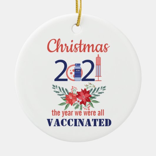 2021 gevaccineerd kerstkeramisch sieraad keramisch ornament (Voorkant)