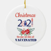 2021 gevaccineerd kerstkeramisch sieraad keramisch ornament (Achterkant)