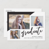 2021 Graduate Diagonal Postcard Uitnodiging Briefkaart (Voorkant / Achterkant)