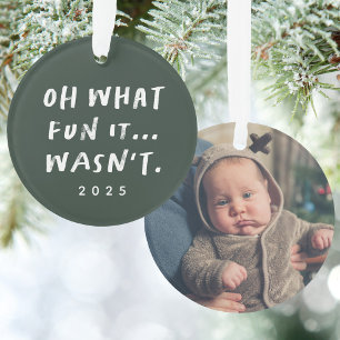 2021 grappige snarky groene kerstfoto ornament