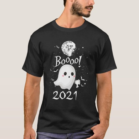 2021 Halloween - Booo Ghost Bat Witch Costume T-shirt (Voorkant)