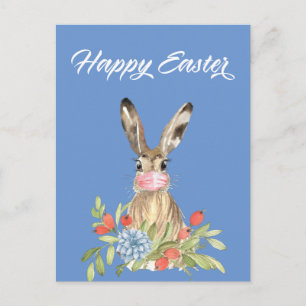 2021 Happy Easter Face Mask Bunny Quarantine Briefkaart