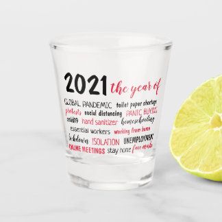2021 het jaar van de COVID 19-pandemie Shot Glas