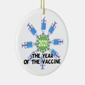 2021 Het jaar van de gevaccineerde grappige herden Keramisch Ornament (Rechts)