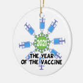 2021 Het jaar van de gevaccineerde grappige herden Keramisch Ornament (Links)