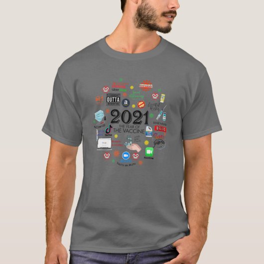 2021 Het jaar van de vaccinatie Quarantine Kerstmi T-shirt (Voorkant)