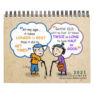 2021 Hogere pensionering Funny Old Age Jokes Quote Kalender