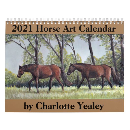 2021 Horse Art Calendar van Charlotte Yealey Kalender (Hoes)