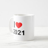 ❤️ 2021 hou ik van 2021 I HEART 2021 Koffiemok (Voorkant links)