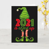 2021 Is Elfed Up - Funny Christmas Family Pajama Kaart (Gele Bloem)