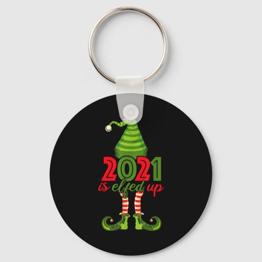 2021 Is Elfed Up - Funny Christmas Family Pajama  Sleutelhanger (Voorkant)