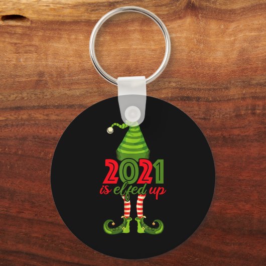 2021 Is Elfed Up - Funny Christmas Family Pajama Sleutelhanger (Voorkant)