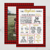 2021 Jaar in de review, Familie Evenementen Kerstr Feestdagenkaart (Voorkant / Achterkant)