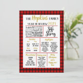 2021 Jaar in de review, Familie Evenementen Kerstr Feestdagenkaart (Staand voorkant)