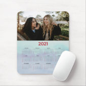 2021 jaar in een oogopslag, blauwe, aangepaste fot muismat (Met muis)