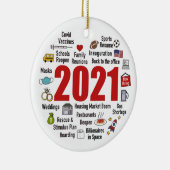 2021 jaar in Review pandemische herdenkingskeramie Keramisch Ornament (Rechts)