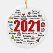 2021 jaar in Review pandemische herdenkingskeramie Keramisch Ornament (Achterkant)