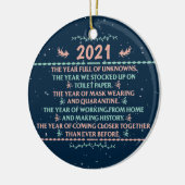 2021 jaar, kerstquarantaine keramisch ornament (Links)
