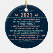 2021 jaar, kerstquarantaine keramisch ornament (Achterkant)