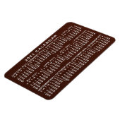 2021 Jaar Maandelijkse kalender Bruin Rood Eenvoud Magneet (Linkerzijde)