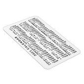 2021 Jaar Maandelijkse Kalender Klassieke Wit en Z Magneet (Rechterzijde)