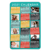 2021 Jaar Maandelijkse Kalender Moderne Foto Colla Magneet (Verticaal)