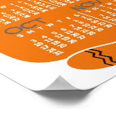 2021 Jaar Maandkalender Midden-Eeuwse Sinaasappel  Poster (Hoek)