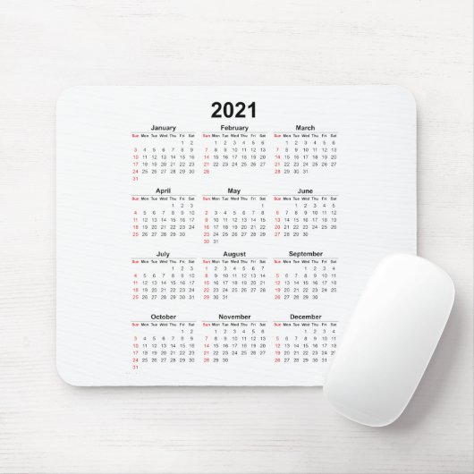 2021 jaarkalender Basic Muismat (Met muis)