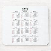 2021 jaarkalender Basic Muismat (Voorkant)